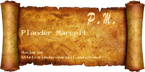 Plander Marcell névjegykártya